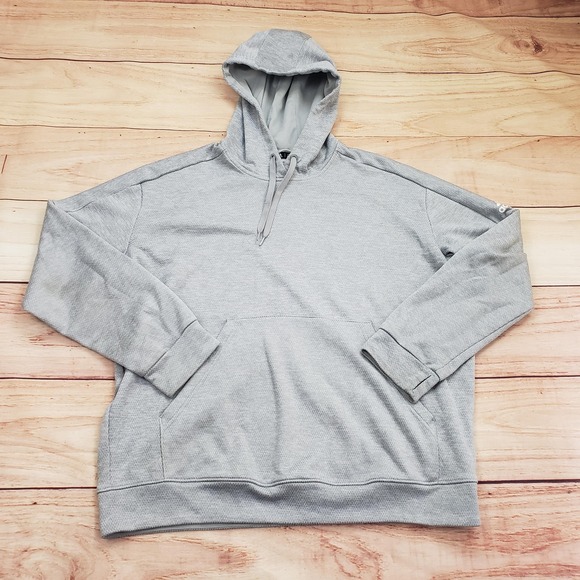 Adidas Hoodie Youth 2XL Gray Pullover Athletic Hooded Sweatshirt Logo Boys - Picture 1 of 11